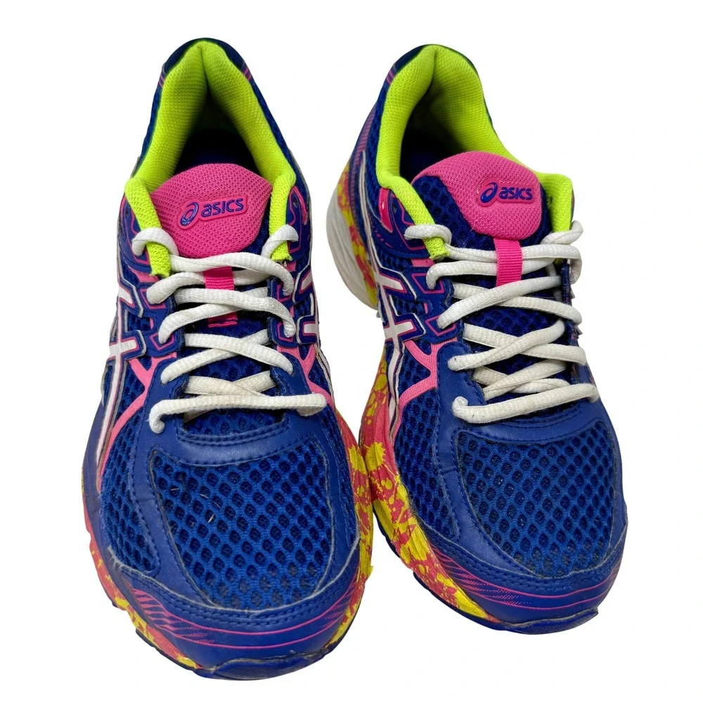 Asics Gel-Flux 3 Running Shoes Navy Pink Yellow Splatter T664Q Women's Size 8